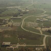 Aerial view of Allendale campus looking south from M45, ca. 1972.